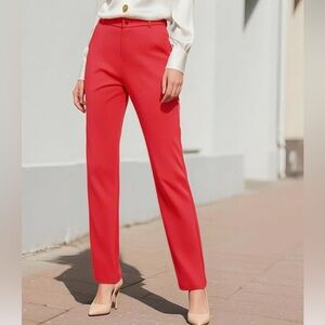 iChosy Red Straight Leg Women's Pants